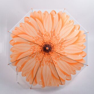 Alleen Jime Transparante Paraplu Bloem Kids Waterdicht Vrouwen Kinderen Paraplu Vrouwen Paraplu Regenkleding oranje