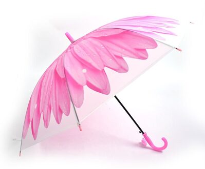 Alleen Jime Transparante Paraplu Bloem Kids Waterdicht Vrouwen Kinderen Paraplu Vrouwen Paraplu Regenkleding roze