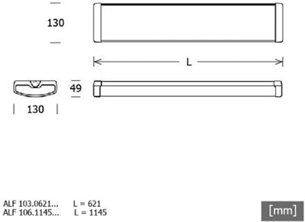 AllFive, lengte 114,5 cm, 38 / 28 W, 4.000 K, IP44 wit
