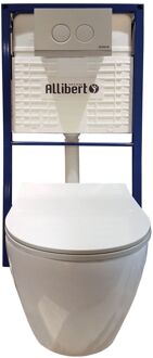 Allibert Aston Inbouwtoilet Set Met Softclose Toiletzitting - Wit