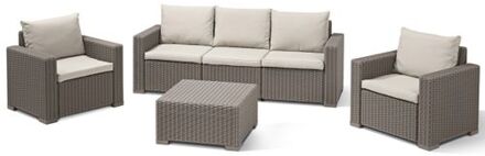 Allibert California Loungeset - 5 personen - Cappuccino Bruin