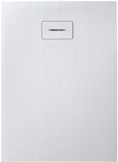 Allibert Douchebak Allibert Woodstone Laag Rechthoek 120x90x3.5cm Polybeton Houtmotief Wit