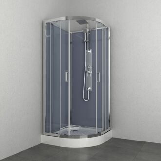 Allibert Douchecabine Allibert Everest Kwartrond 90x90x225cm Helder Glas Nano Coating Mengkraan met Handdouche