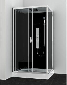 Allibert Douchecabine Allibert Gipsy Rechthoek Schuifdeur 120x80x225cm Helder Glas Antikalk Mengkraan Hoofddouche en Handdouche