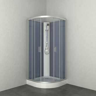 Allibert Douchecabine Allibert Happy Kwartrond 90x90x205cm Helder Glas Mengkraan met Handdouche