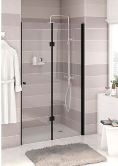 Allibert Douchedeur Palma 120 X 195cm - Zwart Profiel - 6 Mm Helder Glas