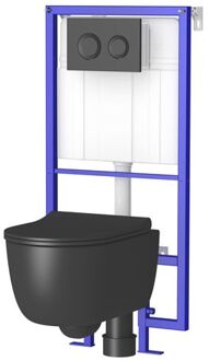 Allibert Inbouwreservoir Set Nero | Zwarte Randloos Toiletpot