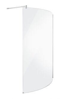 Allibert Inloopdouche Allibert Walk-In Wings Gebogen Rechts 140x210cm Antikalk 8mm Helder Glas