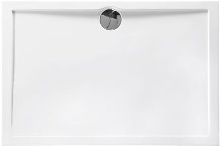 Allibert Slim rechthoekige douchebak met afvoer in het midden - 80 x 120 cm - Wit