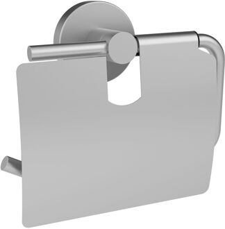 Allibert Toiletrolhouder Coperblink - Metaal - Met Klep - Geborsteld Metaal/chroom