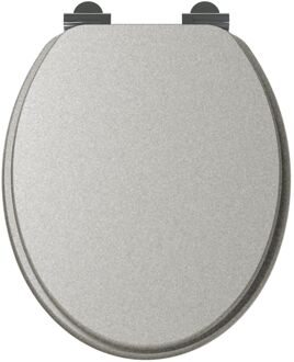 Allibert Toiletzitting Allibert Silver Geperst Hout Soft Close Zilver Allibert