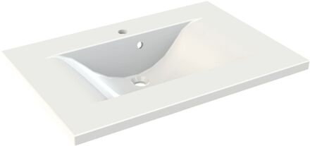 Allibert Wastafel Allibert Slide 80,2x53,5x3 cm met Kraangat Polybeton Glanzend Wit Glans wit