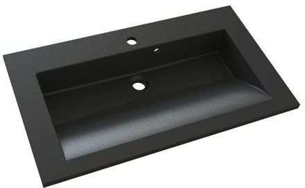 Allibert Wastafel Slide Solid Surface 80cm Zwart Graniet