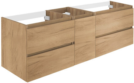 Allibert Wastafelonderbouw Allibert Lunik 150x55x46 cm Met Deur Eik Halifax Natuur Eiken