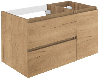 Allibert Wastafelonderbouw Allibert Lunik 90x55x46 cm Met Deur Eik Halifax Natuur Allibert