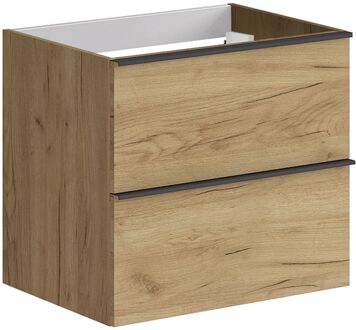 Allibert Wastafelonderkast Allibert Santiago Olav 2 Lades Soft Close Eiken Hout 60x55x46 cm Allibert