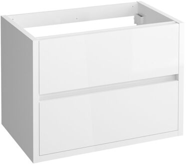 Allibert Wastafelonderkast Sense 80cm - Alpenwit Glanzend - Met 2 Lades - 80x55x46cm