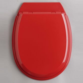 Allibert wc-bril ATLAS  - geperst hout - afklikbaar - met regelplaat - rood gelakt