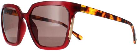 Allington 6506 172A transparante bordeaux bruine zonnebril Rood - One Size