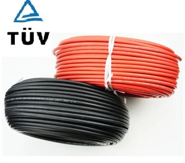 ALLMEJORES Solar PV cable Red blak cable for solar panel system 1500v 4mm2 /6mm2 (12/10AWG )TUV UL approval 10m/Roll