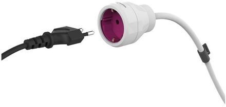 Allocacoc PowerExtension Verlengsnoer Stekker Type E - Kunststof - Wit