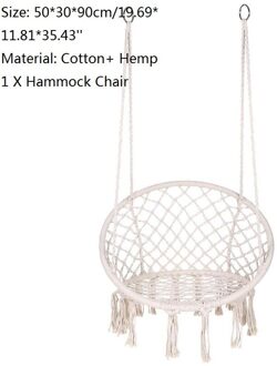 ALLOET Beige Katoen Geweven Opknoping Hangmat Stoel Schommel Touw Outdoor Indoor Home Bar Tuin Seat Hangen Stoel Voor Kinderen Kind volwassen