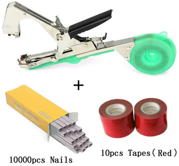 Allome Koppelverkoop Machine Plant Tuin Plant Tapetool Tapener 10 Rolls Tape Set Voor Groente, Druif, Tomaat, komkommer, Peper Bloem Bruin