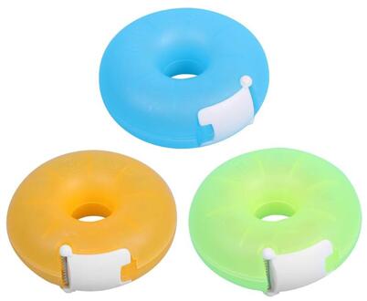 Alloyseed Draagbare Donut Tape Dispenser Onzichtbare Tape Cutter Houder Stand Student School Kantoorbenodigdheden Supplies