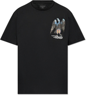 ALLSAINTS Adelaar bedrukt T-shirt AllSaints , Black , Heren - Xl,L,M,S