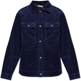 ALLSAINTS Castelford geribbeld shirt AllSaints , Blue , Heren - Xl,M,S