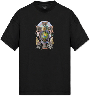 ALLSAINTS Freespirit bedrukt T-shirt AllSaints , Black , Heren - Xl,L