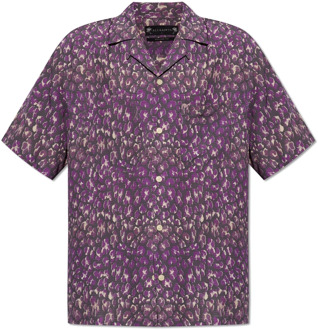 ALLSAINTS ‘Ikuma’ shirt met dierenmotief AllSaints , Purple , Heren - Xl,L,M,S