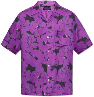ALLSAINTS Kaza gestreept overhemd AllSaints , Purple , Heren - Xl,L,M,S
