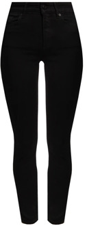 ALLSAINTS Miller mid waist skinny jeans met stretch Zwart - L