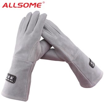ALLSOME 35cm Lederen Lashandschoenen Voor Tig Lassers/Mig/Haard/Kachel/BBQ/Tuinieren/ lassen Masker/DIY Houtbewerking HT1583