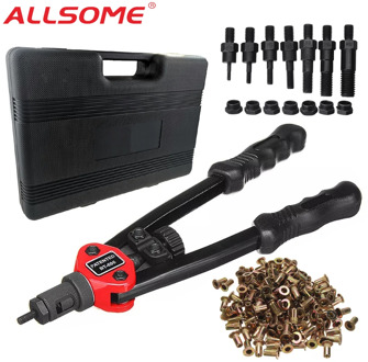 ALLSOME BT-605 Auto Blind Riveter Guns Kits Manual Mandrels M3 M4 M5 M6 M8 M10 M12 + 300pcs Rivet Nuts With Box