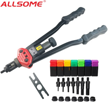 ALLSOME BT-607 16" Manual Riveter Gun Hand Rivet Tool Kit Rivet Nut Setting Tool Nut Setter M3/M4/M5/M6/M8/M10/M12