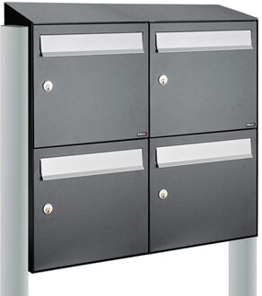 Allux Flow Set 2-Breed, 2-Hoog Met Dak Op Statief Antraciet - 40040065_2x2ds