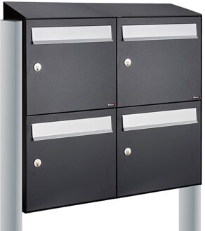 Allux Flow Set 2-Breed, 2-Hoog Met Dak Op Statief Zwart - 40040070_2x2ds