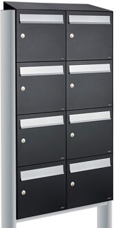 Allux Flow Set 2-Breed, 4-Hoog Met Dak Op Statief Zwart - 40040070_2x4ds