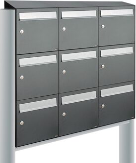 Allux Flow Set 3-Breed, 3-Hoog Met Dak Op Statief Antraciet - 40040065_3x3ds