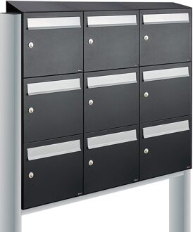 Allux Flow Set 3-Breed, 3-Hoog Met Dak Op Statief Zwart - 40040070_3x3ds