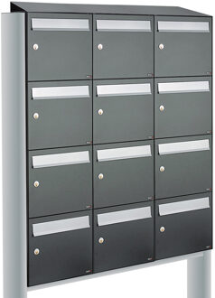 Allux Flow Set 3-Breed, 4-Hoog Met Dak Op Statief Antraciet - 40040065_3x4ds