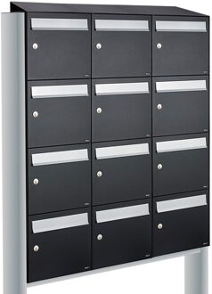 Allux Flow Set 3-Breed, 4-Hoog Met Dak Op Statief Zwart - 40040070_3x4ds