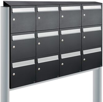 Allux Flow Set 4-Breed, 3-Hoog Met Dak Op Statief Zwart - 40040070_4x3ds