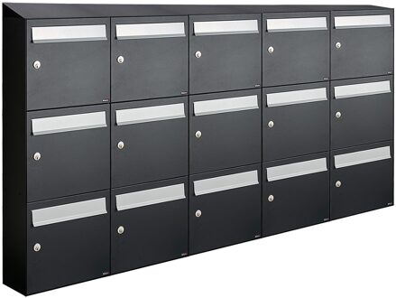 Allux Flow Set 5-Breed, 3-Hoog Met Dak Zwart - 40040070_5x3d