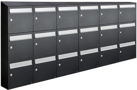 Allux Flow Set 6-Breed, 3-Hoog Met Dak Zwart - 40040070_6x3d