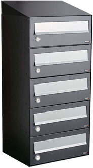 Allux Hive Set 1-Breed, 5-Hoog Met Dak Antraciet - 40030065_1x5d