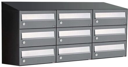 Allux Hive Set 3-Breed, 3-Hoog Met Dak Antraciet - 40030065_3x3d