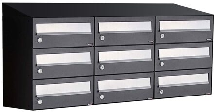 Allux Hive Set 3-Breed, 3-Hoog Met Dak Zwart - 40030070_3x3d